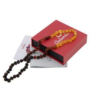 ADULT Baltic Amber Necklace - Polish Rainbow-19.7" (50cm), perfect gift